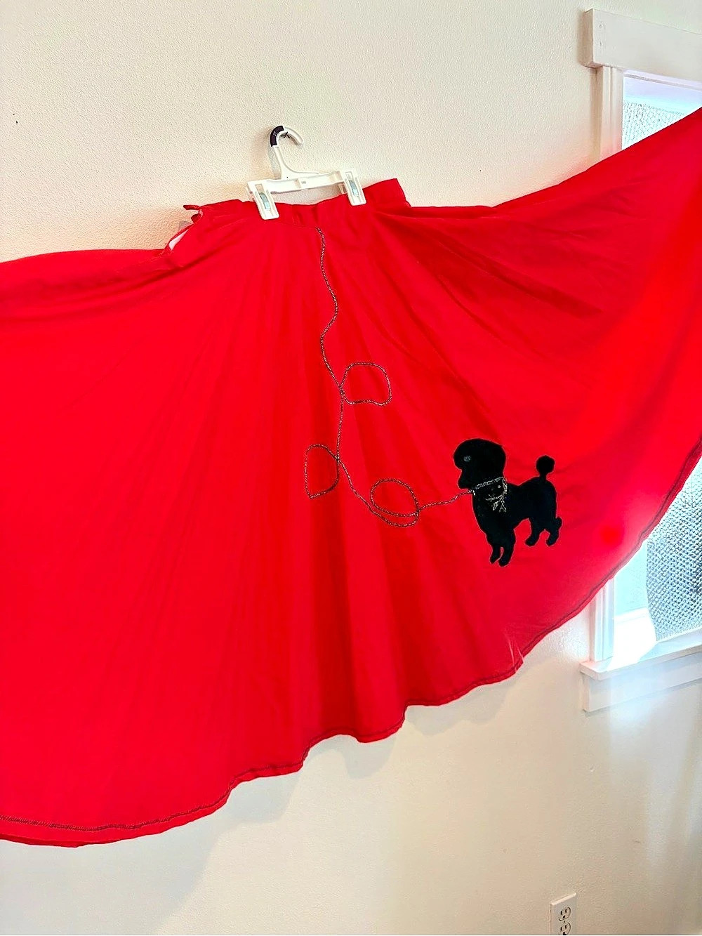 50’s Poodle Skirt Costume Red Handmade Great for Halloween M/L